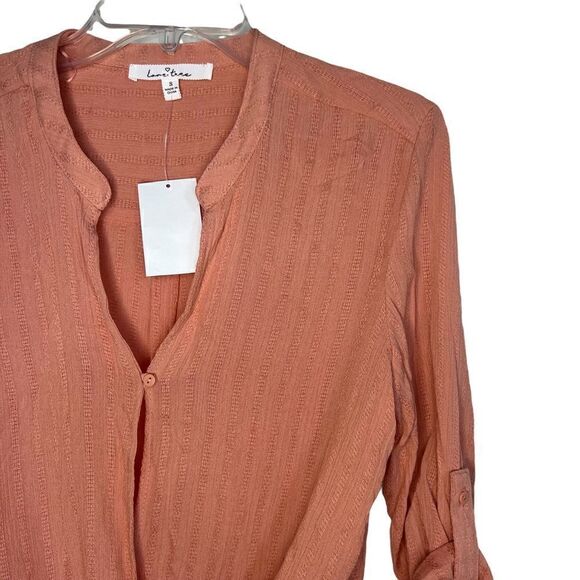 Love Tree Peach 3/4 Sleeve Kimono Wrap Boho V-Neck Blouse - Picture 4 of 8